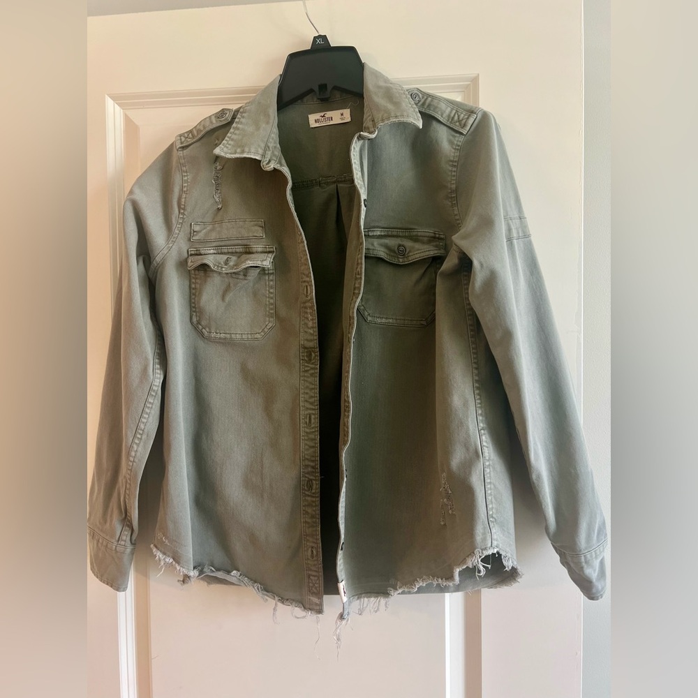 Hollister Utility Jean Jacket -  Olive Green